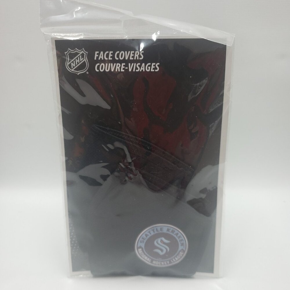Seattle Kraken NHL Team Face Covers Mustang Products Two Per Pack Unisex